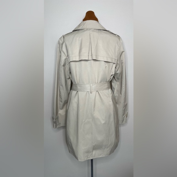 NWT Kenneth Cole Reaction Tan Khaki Belted Trench Coat Size Medium - Picture 3 of 9